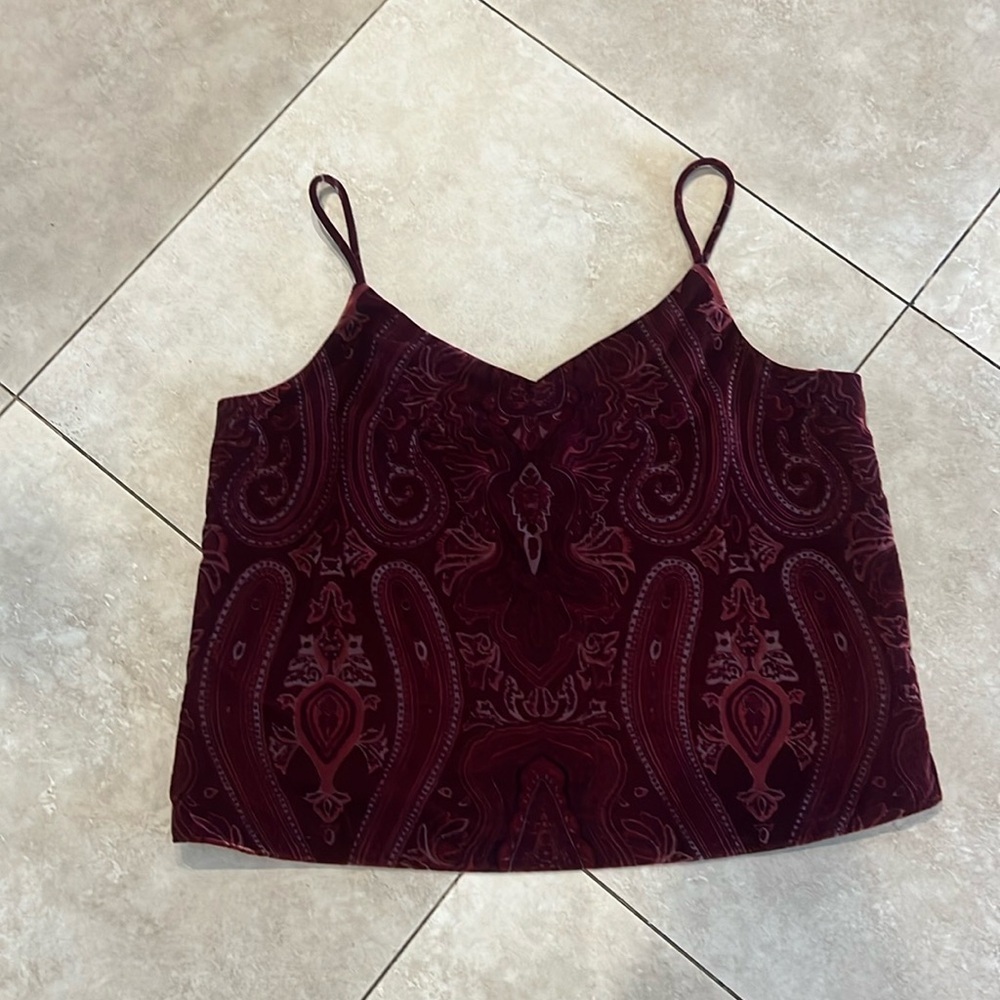 Rachel Zoe Velour Style Adjustable Strap Camisole Size Large